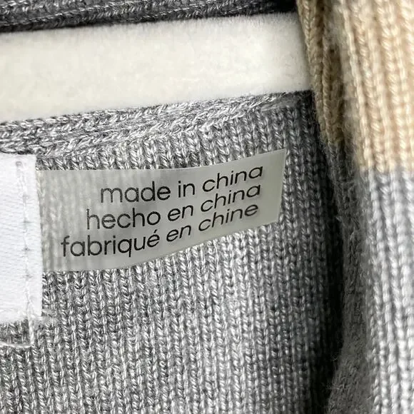 Calvin Klein Striped Heavy Knit Cardigan Large - Picture 6 of 10